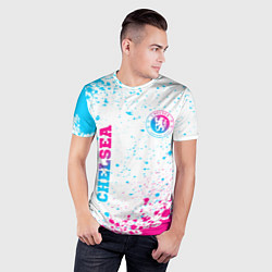 Футболка спортивная мужская Chelsea neon gradient style вертикально, цвет: 3D-принт — фото 2