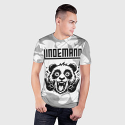 Футболка спортивная мужская Lindemann рок панда на светлом фоне, цвет: 3D-принт — фото 2