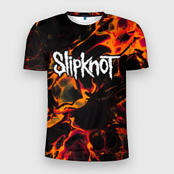 Футболка спортивная мужская Slipknot red lava, цвет: 3D-принт