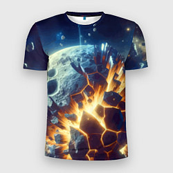 Мужская спорт-футболка Взрыв планеты - космос от нейросети