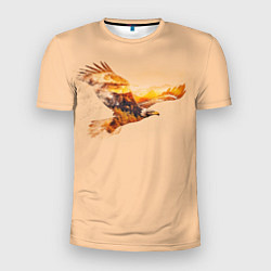 Футболка спортивная мужская Летящий орел и пейзаж на закате, цвет: 3D-принт