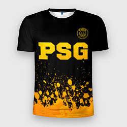 Футболка спортивная мужская PSG - gold gradient посередине, цвет: 3D-принт