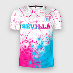 Футболка спортивная мужская Sevilla neon gradient style посередине, цвет: 3D-принт