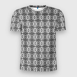 Мужская спорт-футболка Серый кружевной узор