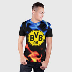 Футболка спортивная мужская Borussia fire storm steel, цвет: 3D-принт — фото 2
