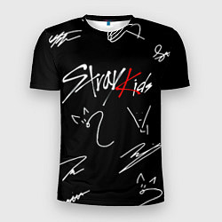 Футболка спортивная мужская Stray kids автографы лого, цвет: 3D-принт