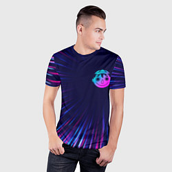 Футболка спортивная мужская Tomodachi Game neon blast lines, цвет: 3D-принт — фото 2
