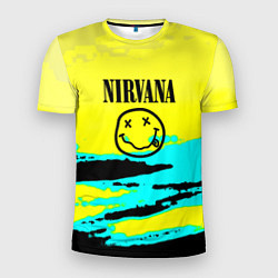 Футболка спортивная мужская Nirvana краски кислотные, цвет: 3D-принт