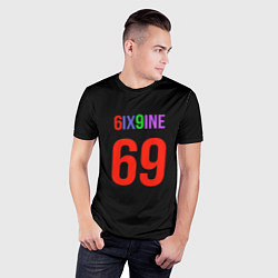 Футболка спортивная мужская 6ix9ine logo, цвет: 3D-принт — фото 2