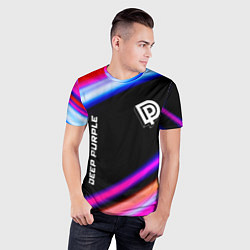 Футболка спортивная мужская Deep Purple neon rock lights, цвет: 3D-принт — фото 2