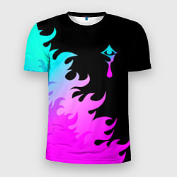 Мужская спорт-футболка Hellsing неоновый огонь