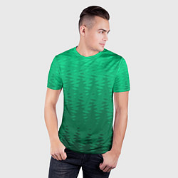 Футболка спортивная мужская Зелёный абстрактный градиент, цвет: 3D-принт — фото 2