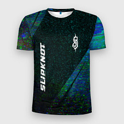 Мужская спорт-футболка Slipknot glitch blue
