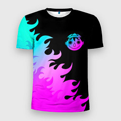 Мужская спорт-футболка Tomodachi Game неоновый огонь