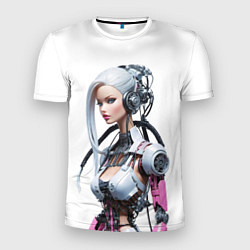 Футболка спортивная мужская Cyber warrior Barbie - ai art fantasy, цвет: 3D-принт