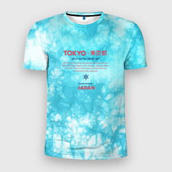 Футболка спортивная мужская Tokyo: tie-dye azure, цвет: 3D-принт