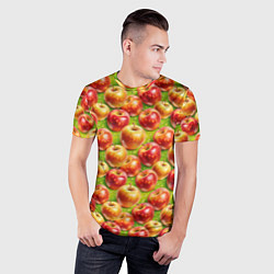 Футболка спортивная мужская Вкусные яблоки паттерн, цвет: 3D-принт — фото 2