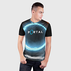 Футболка спортивная мужская Portal logo game, цвет: 3D-принт — фото 2