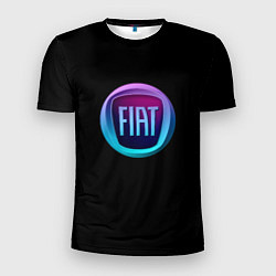 Футболка спортивная мужская FIAT logo neon, цвет: 3D-принт