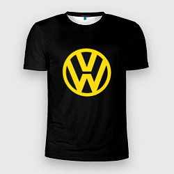 Футболка спортивная мужская Volkswagen logo yellow, цвет: 3D-принт