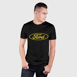 Футболка спортивная мужская Ford logo yellow, цвет: 3D-принт — фото 2