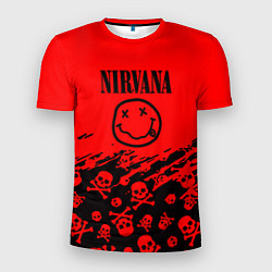 Футболка спортивная мужская Nirvana rock skull, цвет: 3D-принт