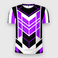 Футболка спортивная мужская Purple and black stripes on a white background, цвет: 3D-принт