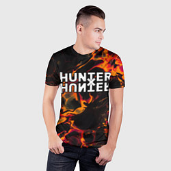 Футболка спортивная мужская Hunter x Hunter red lava, цвет: 3D-принт — фото 2