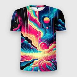 Мужская спорт-футболка Neon space fantasy - ai art