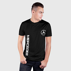 Футболка спортивная мужская Mercedes benz logo white auto, цвет: 3D-принт — фото 2