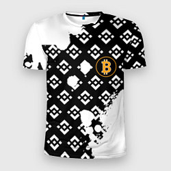 Футболка спортивная мужская Bitcoin pattern binance, цвет: 3D-принт