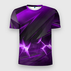Мужская спорт-футболка Фиолетовая объемная абстракция