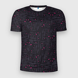Мужская спорт-футболка Розовые треугольники на темном