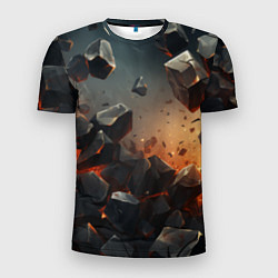 Мужская спорт-футболка Эпичный взрыв из камней