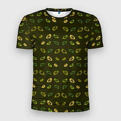 Мужская спорт-футболка Абстрактные зелено - золотые кольца