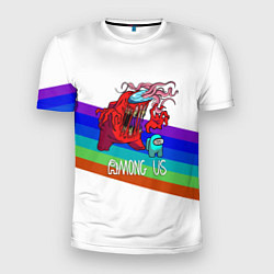 Футболка спортивная мужская Among us colors line монстр, цвет: 3D-принт