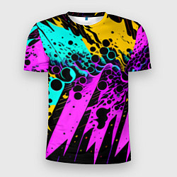 Футболка спортивная мужская Разноцветная неоновая абстракция - нейроарт, цвет: 3D-принт