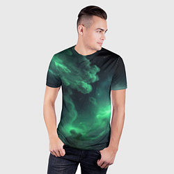 Футболка спортивная мужская Зелёная космическая туманность, цвет: 3D-принт — фото 2
