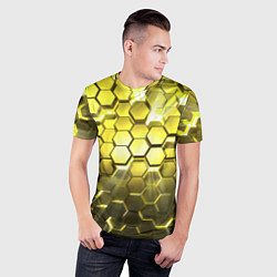 Футболка спортивная мужская Золотые соты, цвет: 3D-принт — фото 2