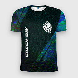 Футболка спортивная мужская Green Day glitch blue, цвет: 3D-принт