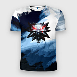 Футболка спортивная мужская Ведьмак лого волк, цвет: 3D-принт