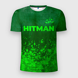 Футболка спортивная мужская Hitman - green gradient посередине, цвет: 3D-принт