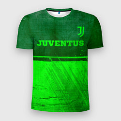 Футболка спортивная мужская Juventus - green gradient посередине, цвет: 3D-принт