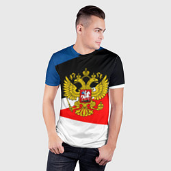 Футболка спортивная мужская Спортивная геометрия герб, цвет: 3D-принт — фото 2