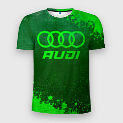 Футболка спортивная мужская Audi - green gradient, цвет: 3D-принт