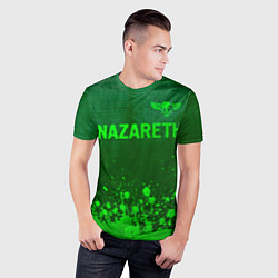 Футболка спортивная мужская Nazareth - green gradient посередине, цвет: 3D-принт — фото 2