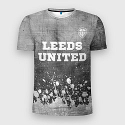 Футболка спортивная мужская Leeds United - grey gradient посередине, цвет: 3D-принт