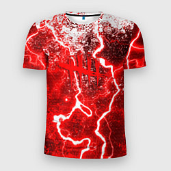 Мужская спорт-футболка Dead by daylight молнии в красках