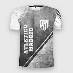 Мужская спорт-футболка Atletico Madrid - grey gradient вертикально