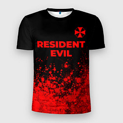 Мужская спорт-футболка Resident Evil - red gradient посередине